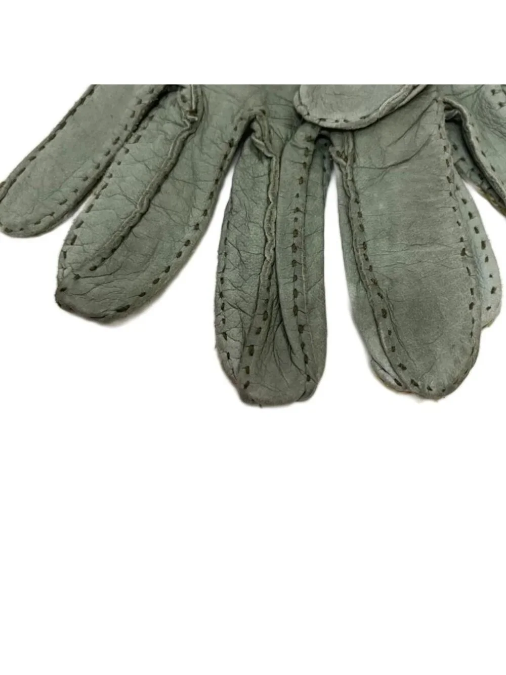 Hermes Leather Gloves Contrast Green